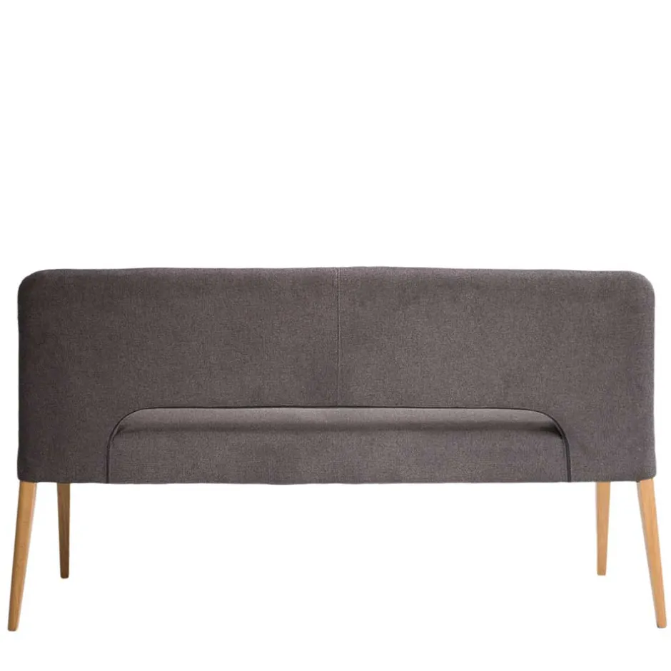 Wohnen Esstisch Sofa Bank in Dunkelgrau Stoff Velours - Merka