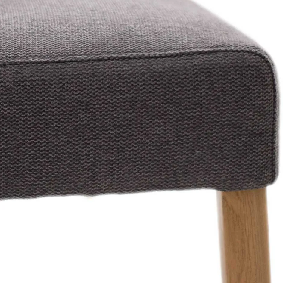 Wohnen Esstisch Sofa Bank in Dunkelgrau Stoff Velours - Merka