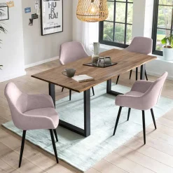 Esstisch und Armlehnenstühle im Set - Esvitra (fünfteilig)^Wohnen Best