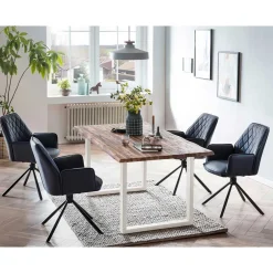 Wohnen Esstisch und Drehsessel Set - Lahabana (fünfteilig)