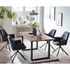 Wohnen Esstisch und Drehsessel Set - Ewana (fünfteilig)