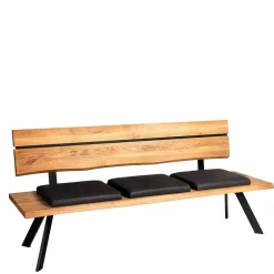 Esstischbank mit Rückenlehne in Wildeiche - Piton^Wohnen Sale