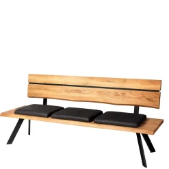 Esstischbank mit Rückenlehne in Wildeiche - Piton^Wohnen Sale