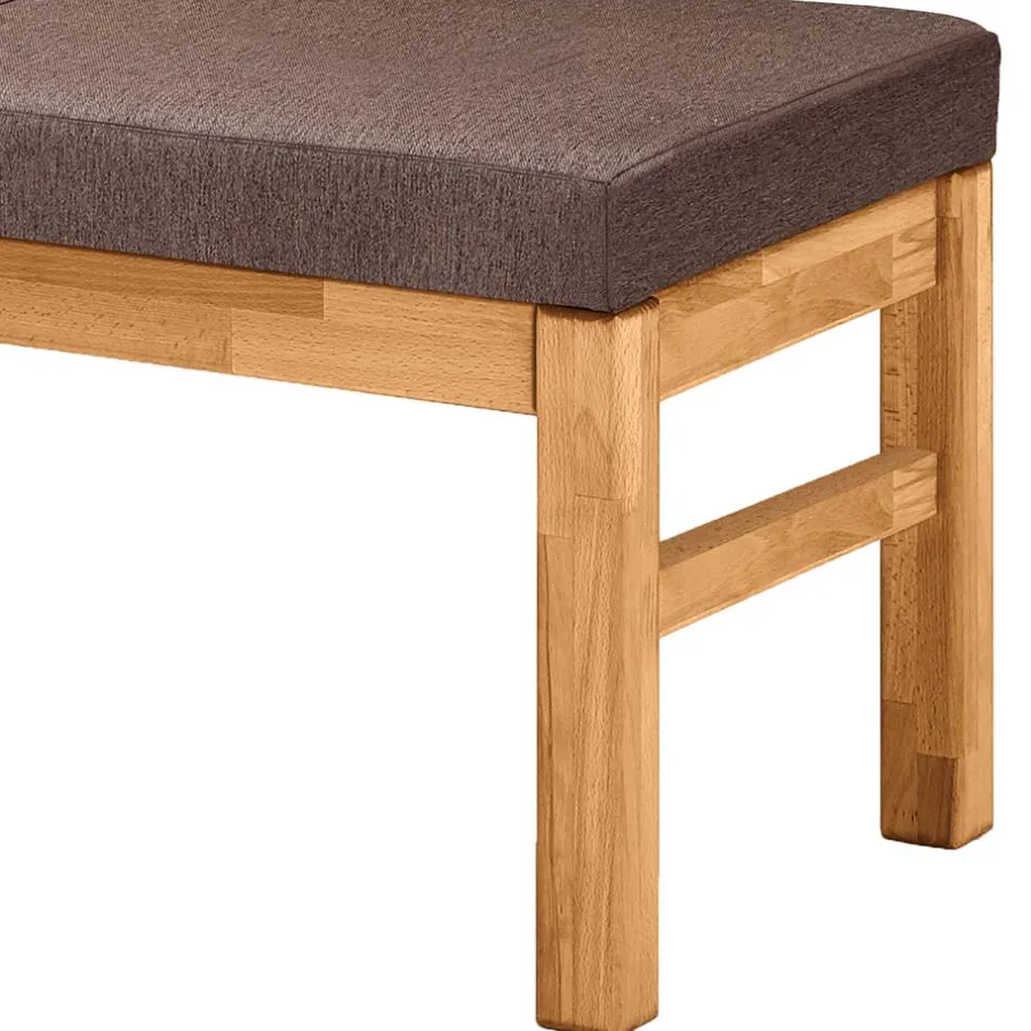 Esstischbank mit Stoffpolster in Braun - Virds^Wohnen Discount