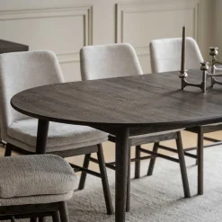 Wohnen Esstischgruppe in Eiche Dunkel & Beige - Relencia (siebenteilig)