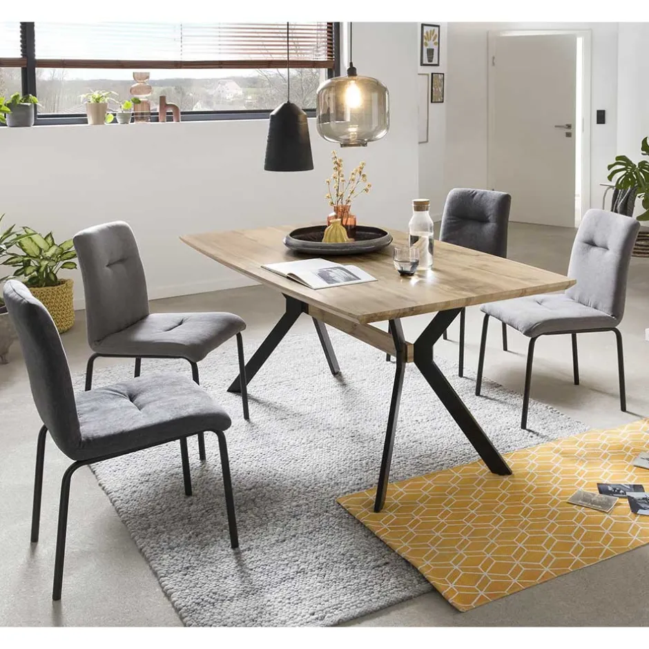 Wohnen Esstischgruppe mit 4 Polsterstühlen - Yucata (fünfteilig)