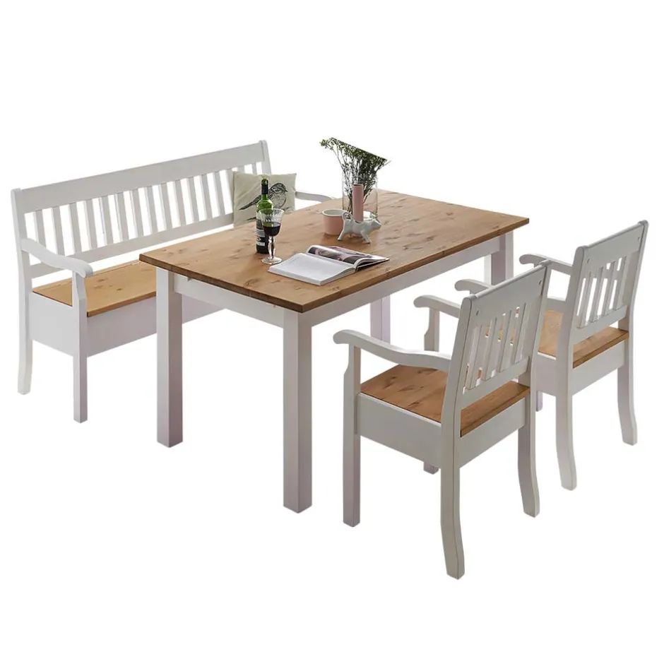 Esstischgruppe Molzau in Weiß (vierteilig)^Wohnen Online