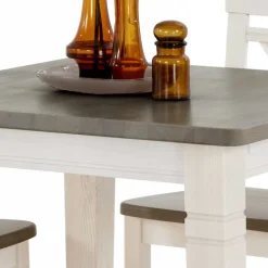 Wohnen Esstischgruppe Yoan in Weiß Grau Landhaus (fünfteilig)