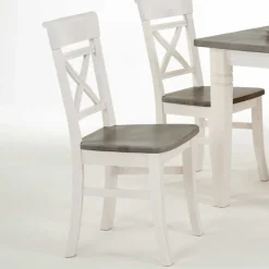 Wohnen Esstischgruppe Yoan in Weiß Grau Landhaus (fünfteilig)