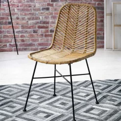 Wohnen Esstischstuhl aus Rattan Geflecht - Krapina (2er Set)