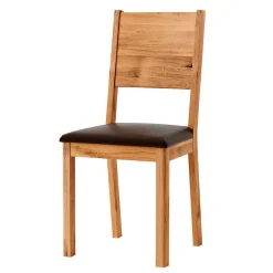 Wohnen Esstischstuhl aus Wildeiche mit Kunstleder Sitz - Ernestan