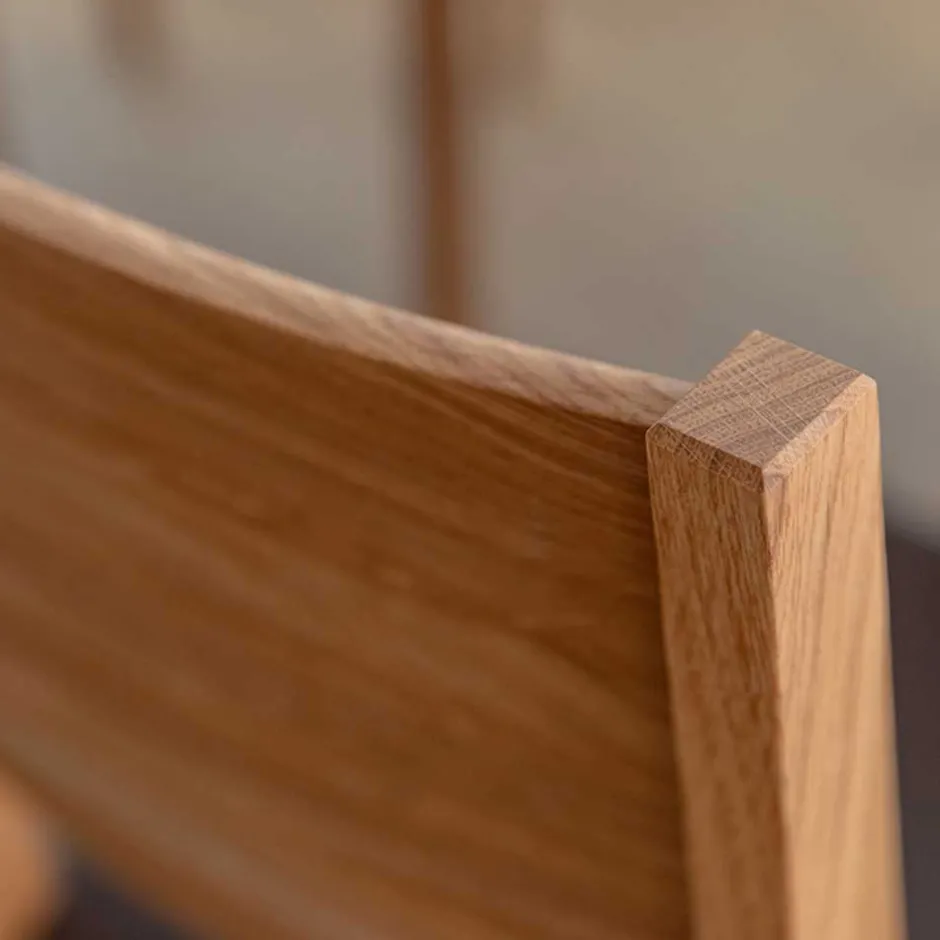 Wohnen Esstischstuhl aus Wildeiche mit Kunstleder Sitz - Ernestan