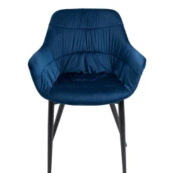 Wohnen Esszimmer Armlehnenstuhl in Blau Samt - Rulyna