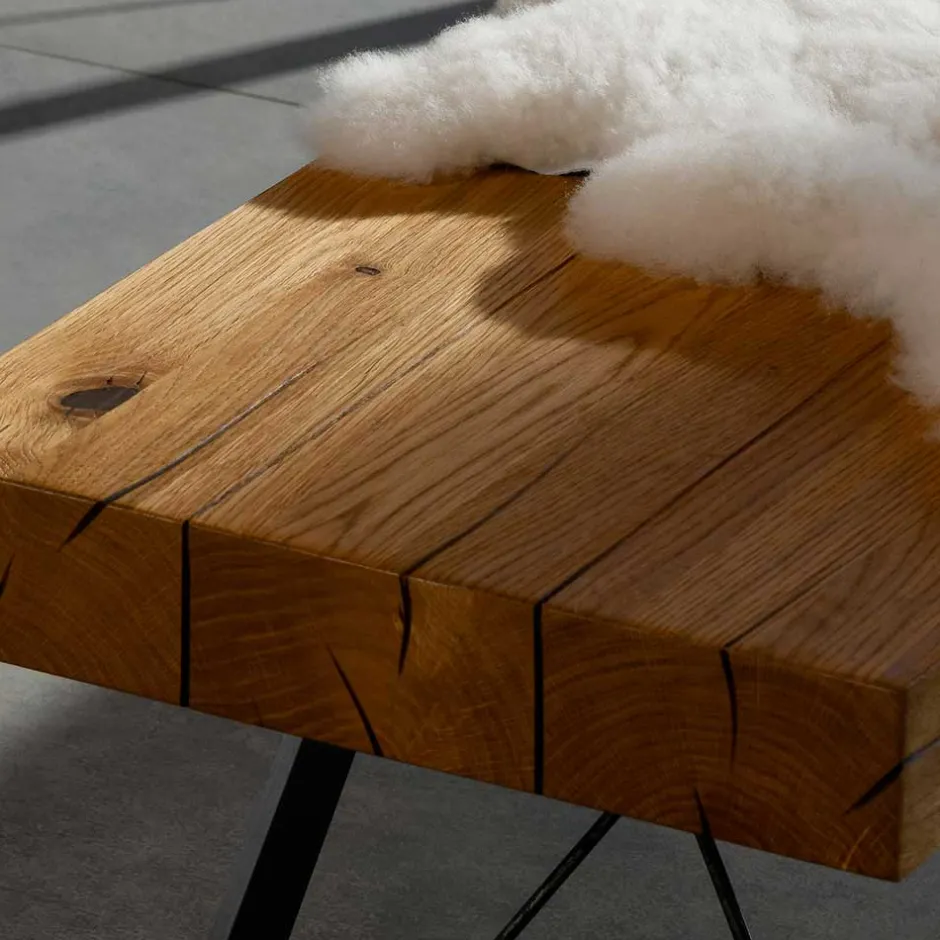 Wohnen Esszimmer Bank aus Eiche & Metall - Ventida