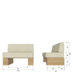 Esszimmer Bank mit Rückenpolster - Depera^Wohnen Discount