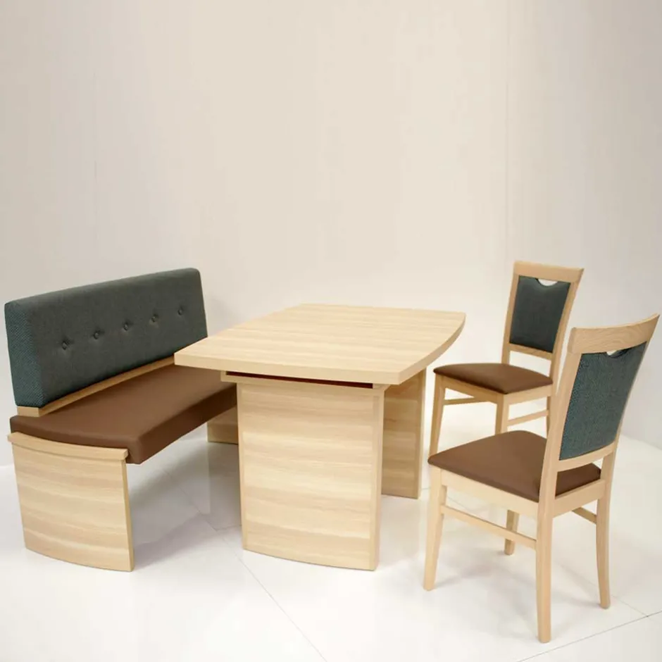 Wohnen Esszimmer Bankgruppe Vanillin in Esche Dekor (vierteilig)