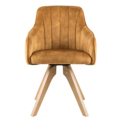 Esszimmer Drehsessel in Curry Gelb & Eiche - Zylvia (2er Set)^Wohnen Best