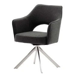 Wohnen Esszimmer Drehstühle in Grau Stoff - Rirona (2er Set)