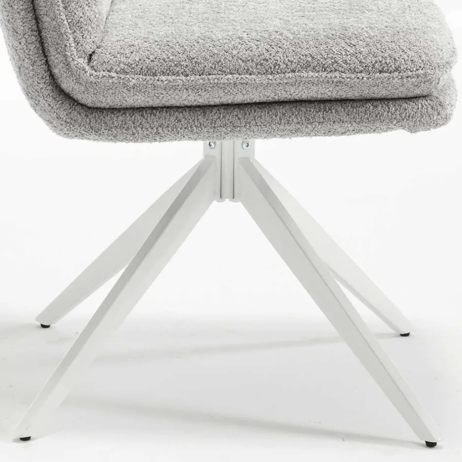 Wohnen Esszimmer Drehstühle in Grau Boucle - Topra (2er Set)