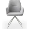 Wohnen Esszimmer Drehstuhl mit Armlehnen in Hellgrau - Chiety