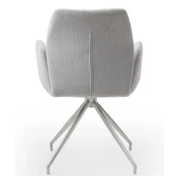 Wohnen Esszimmer Drehstuhl mit Armlehnen in Hellgrau - Chiety