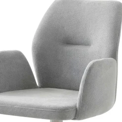 Wohnen Esszimmer Drehstuhl mit Armlehnen in Hellgrau - Chiety