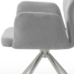 Wohnen Esszimmer Drehstuhl mit Armlehnen in Hellgrau - Chiety