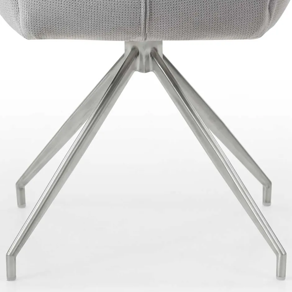 Wohnen Esszimmer Drehstuhl mit Armlehnen in Hellgrau - Chiety