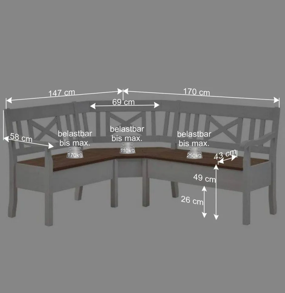 Wohnen Esszimmer Eckbank Barlad mit Stauraum