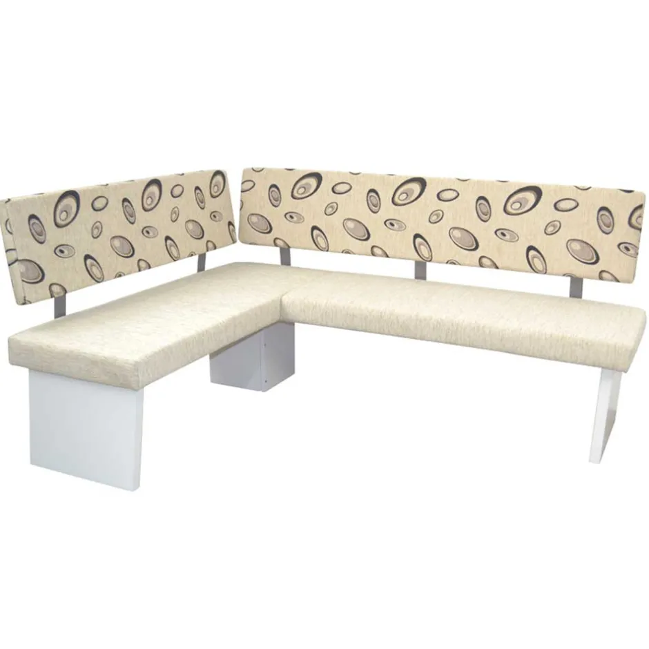 Wohnen Esszimmer Eckbank in Beigegrau und Weiß - Montuna