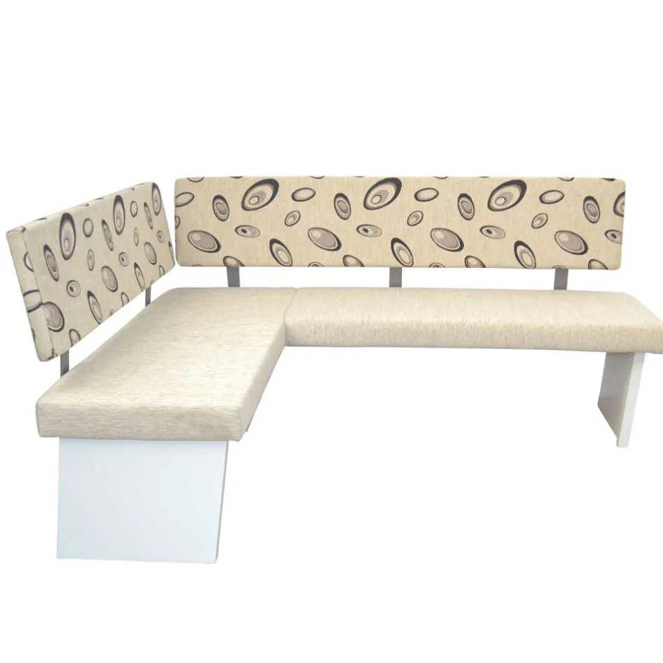 Wohnen Esszimmer Eckbank in Beigegrau und Weiß - Montuna