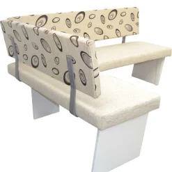 Wohnen Esszimmer Eckbank in Beigegrau und Weiß - Montuna