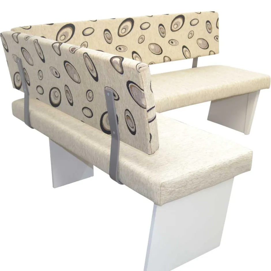 Wohnen Esszimmer Eckbank in Beigegrau und Weiß - Montuna