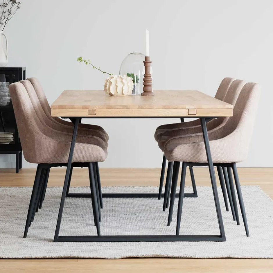 Wohnen Esszimmer Esstisch aus White Wash Eiche - Ledicatos