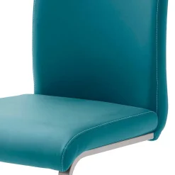 Wohnen Esszimmer Freischwinger in Petrol Blau Laida Kunstleder (4er Set)