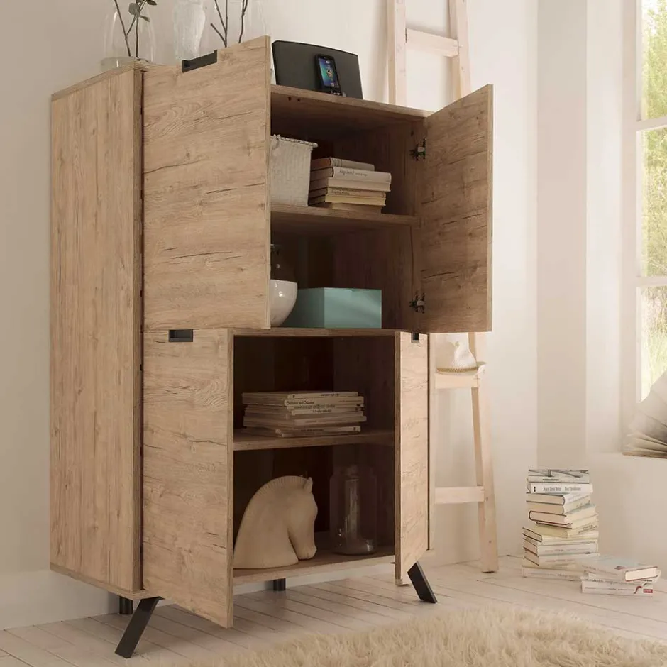 Wohnen Esszimmer Highboard Rodonda im Retro Style