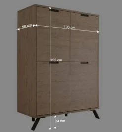 Wohnen Esszimmer Highboard Rodonda im Retro Style