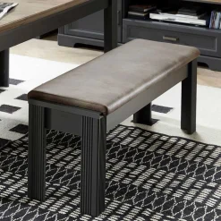 Wohnen Esszimmer Landhaus Bank in Dunkelgrau - Thumbs