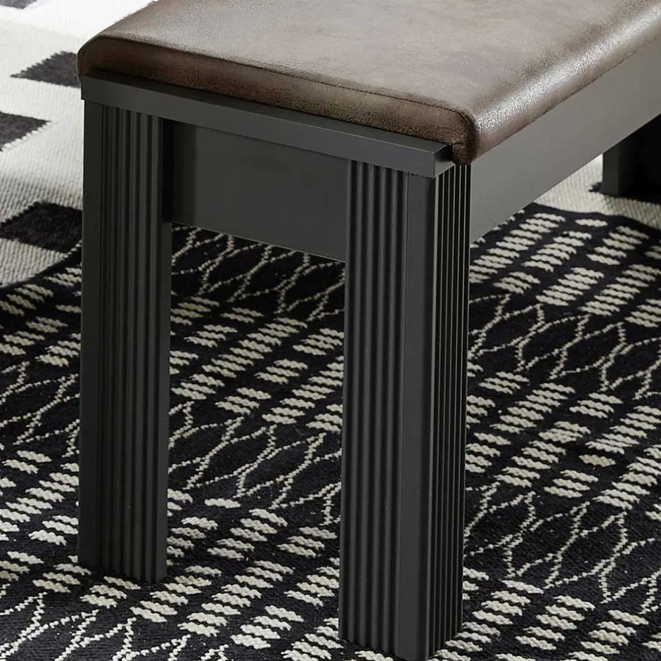 Wohnen Esszimmer Landhaus Bank in Dunkelgrau - Thumbs