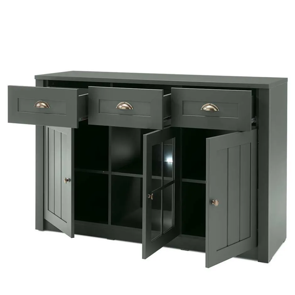 Esszimmer Möbel Set in Dunkelgrün - Niestov (vierteilig)^Wohnen Sale