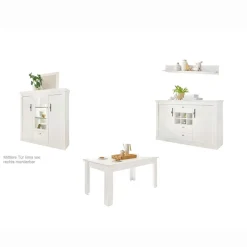 Esszimmer Möbel Set in weißer Holzoptik Pinie - Liancos (vierteilig)^Wohnen Outlet