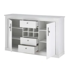 Esszimmer Möbel Set in weißer Holzoptik Pinie - Liancos (vierteilig)^Wohnen Outlet