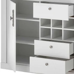 Esszimmer Möbel Set in weißer Holzoptik Pinie - Liancos (vierteilig)^Wohnen Outlet