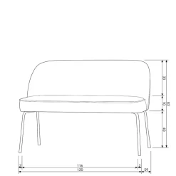 Esszimmer Polsterbank in Khaki Samt - Cuba^Wohnen Sale