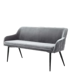 Wohnen Esszimmer Polsterbank in Grau mit Schwarz - Setta