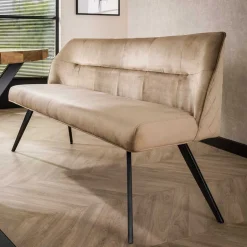Wohnen Esszimmer Samt Polsterbank in Beige - Valbreda