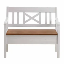 Wohnen Esszimmer Sitzbank Barlad in Weiß Kiefer massiv