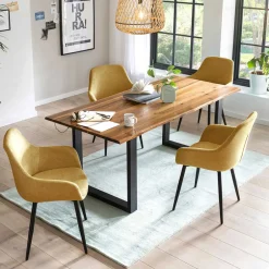 Wohnen Esszimmer Sitzgruppe für vier Personen - Yoleans (fünfteilig)