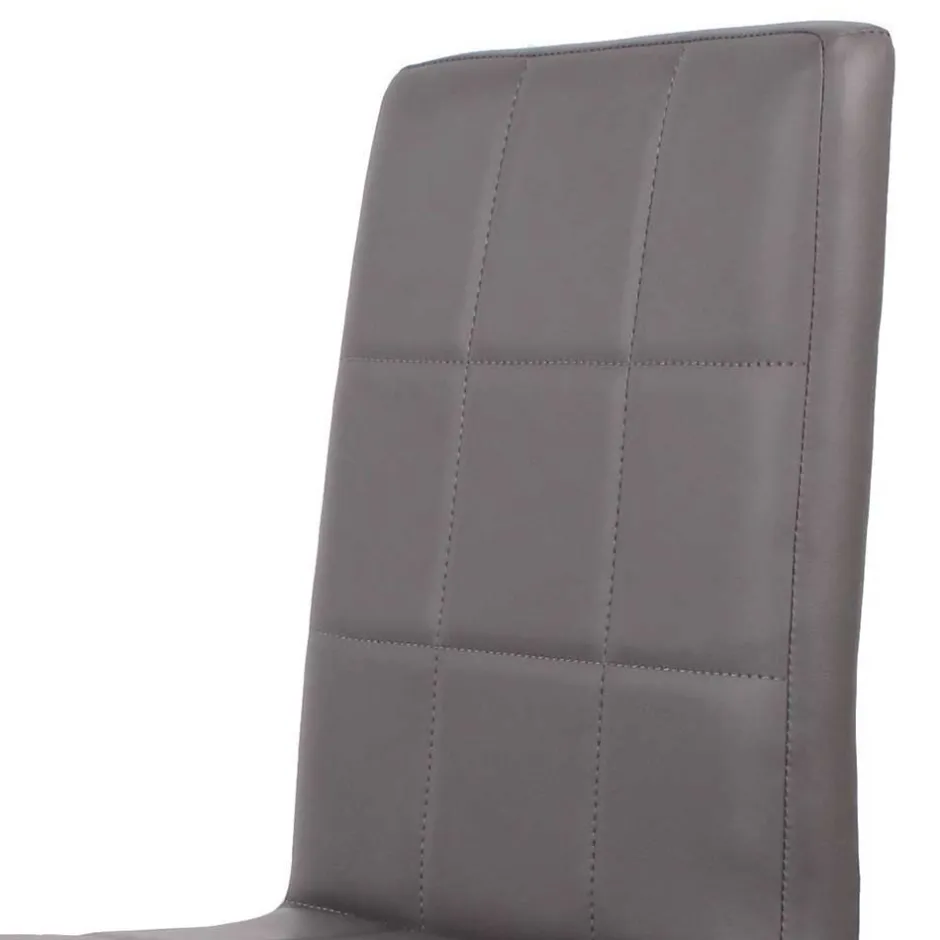 Esszimmer Sitzgruppe in Grau & Weiß Sisela mit Kunstleder Stühlen (fünfteilig)^Wohnen New