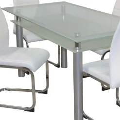 Esszimmer Sitzgruppe mit Glastisch - Yulmatro (fünfteilig)^Wohnen